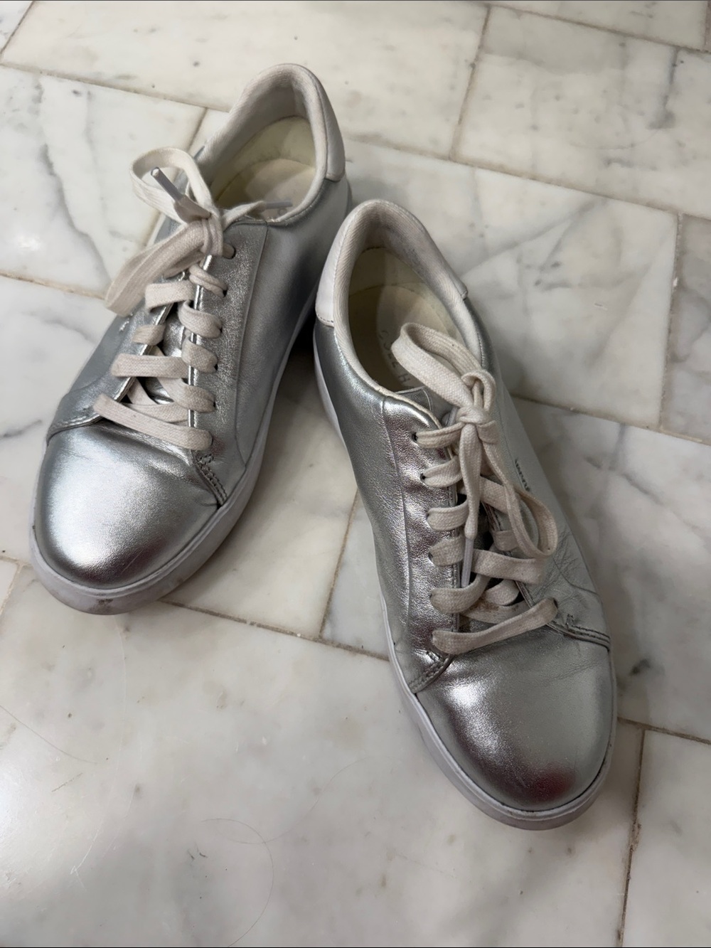 Cole Haan Silver Women's Leather Sneakers